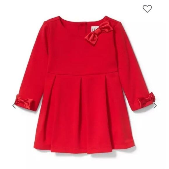 Janie and Jack baby girl Juno Valentine Pleated Bow Top Red size 3 NEW with Tags